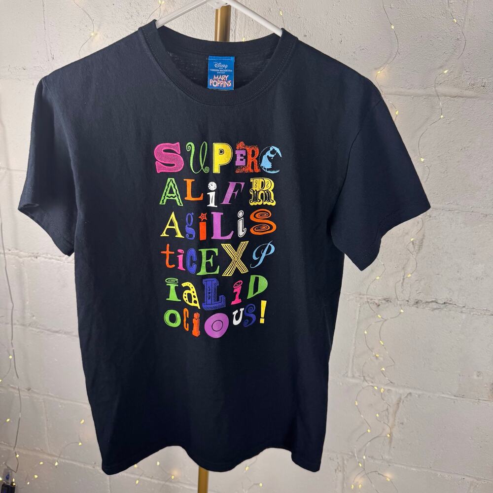 disney mary poppins colorful graphic t-shirt black size S